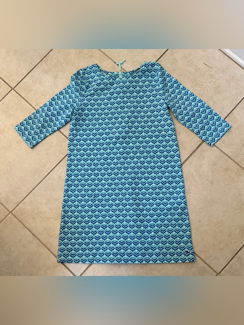 Vineyard Vines girls' diamond whale tail shift dress